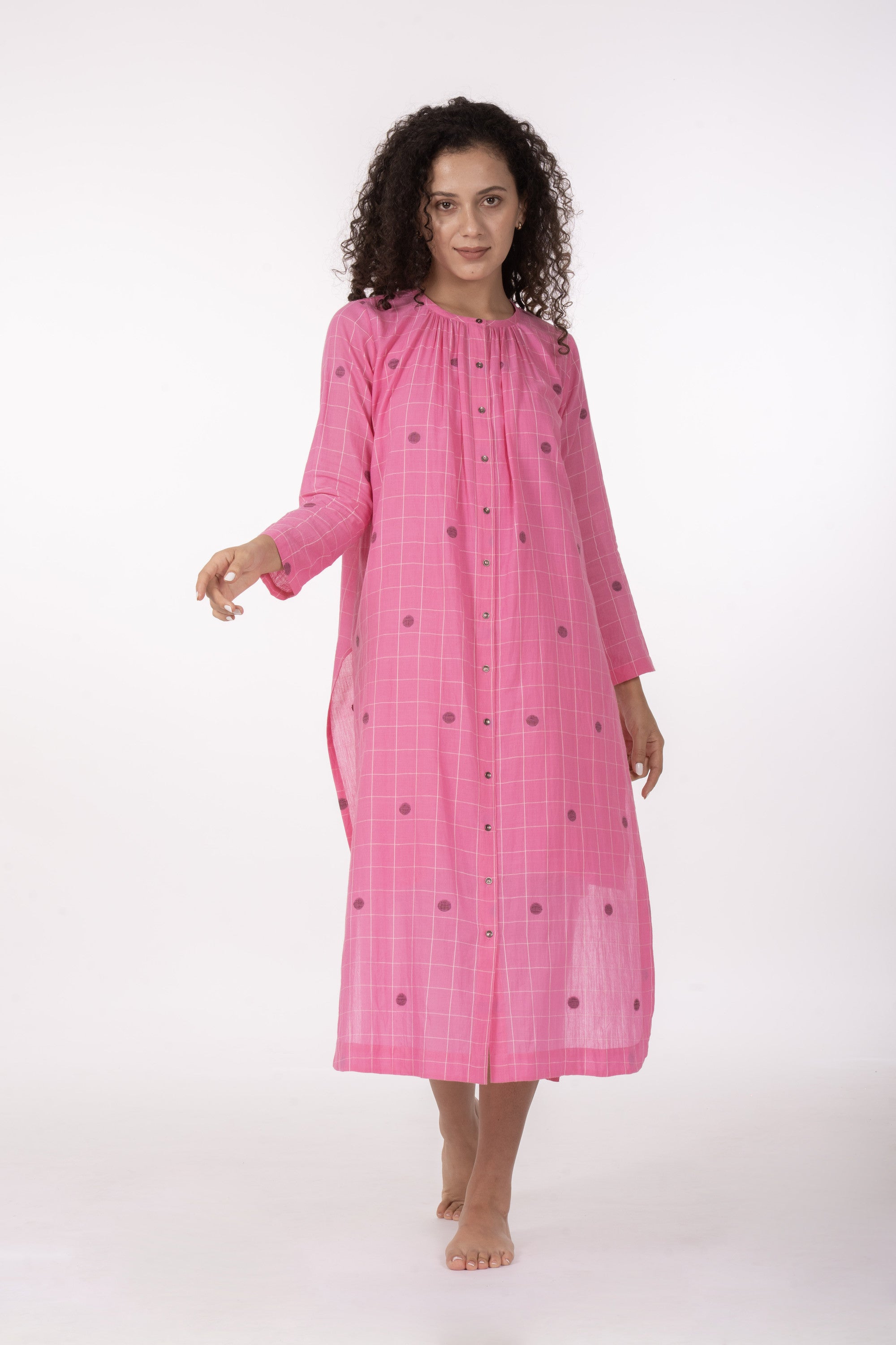 Ros�� Check Midi Dres