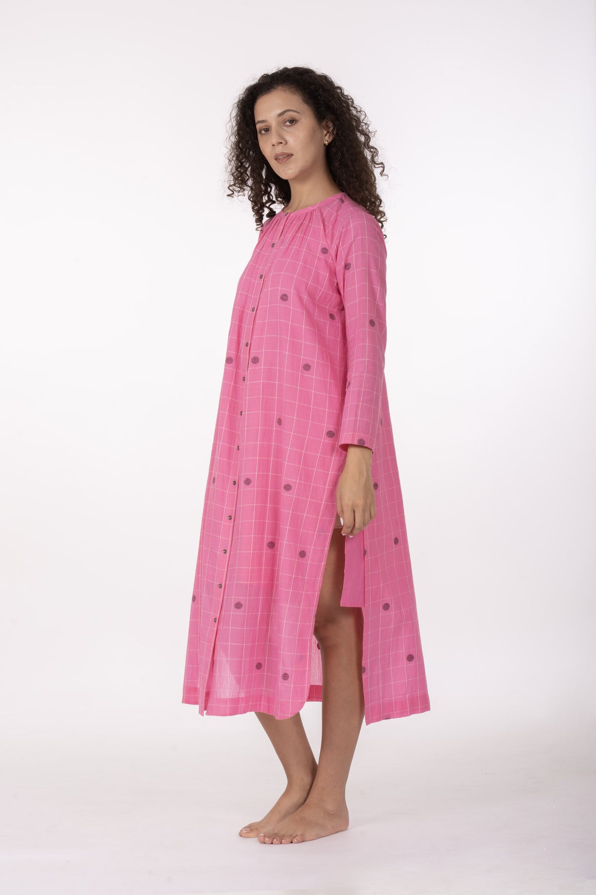 Ros�� Check Midi Dres
