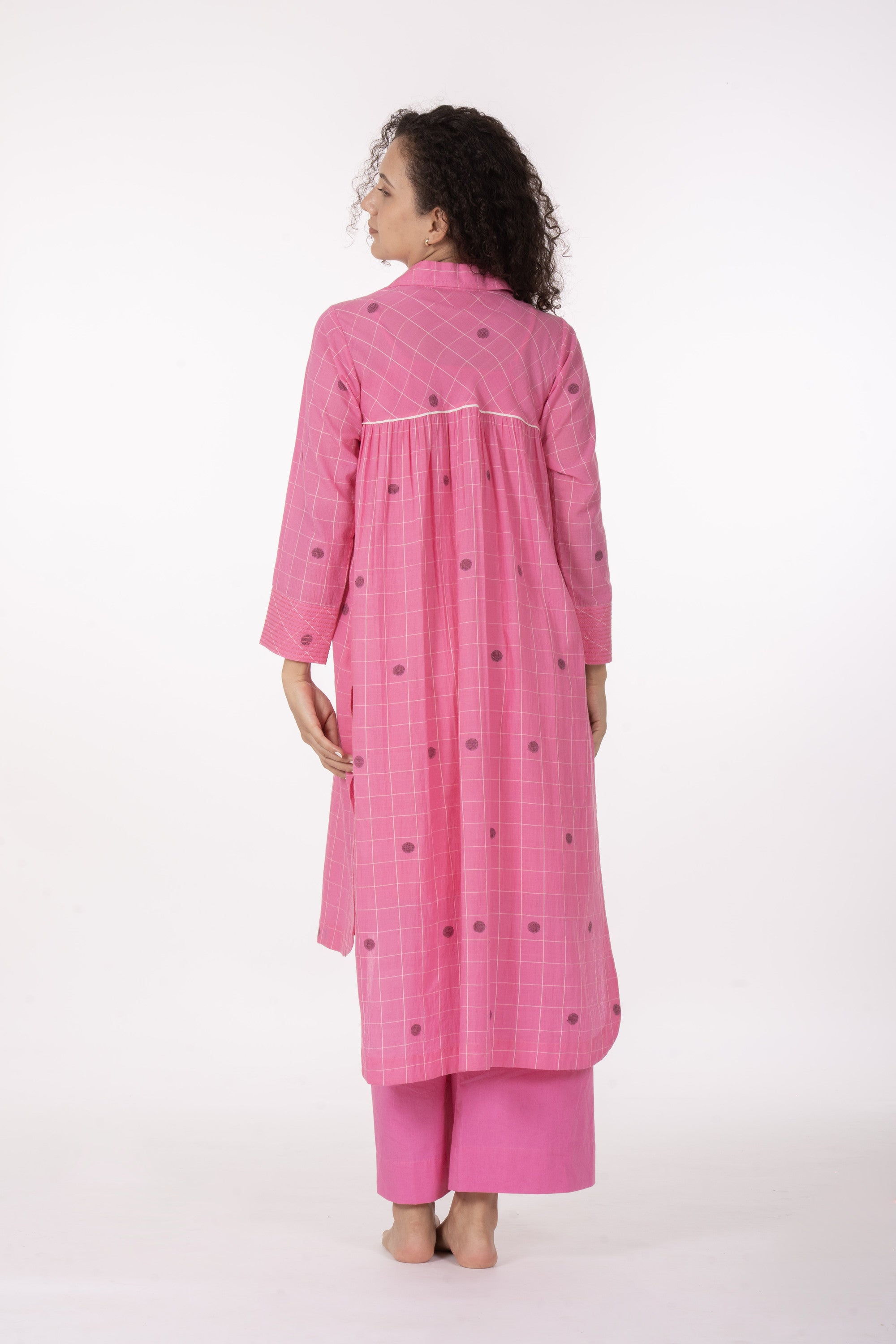 Pink Gather's Dusk Dress with Bottom