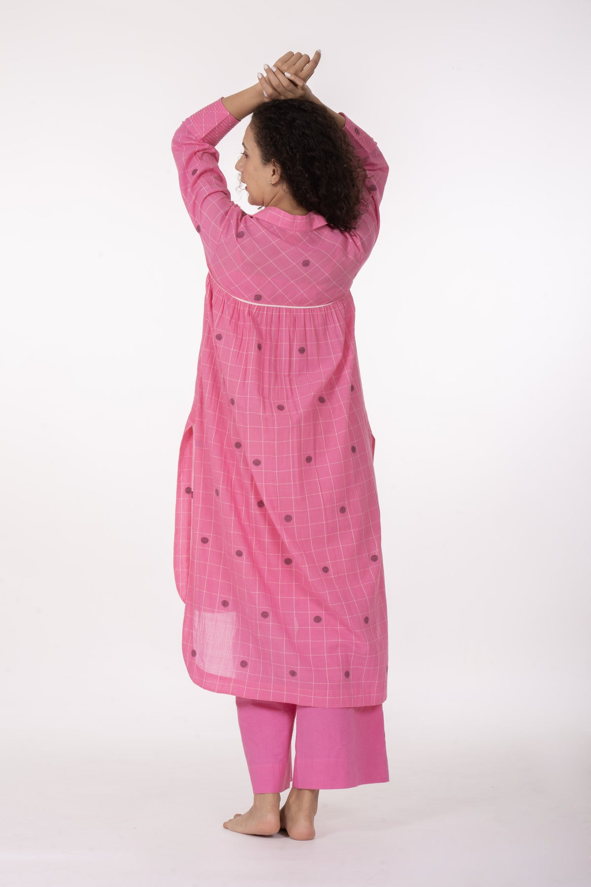 Pink Gather's Dusk Dress with Bottom