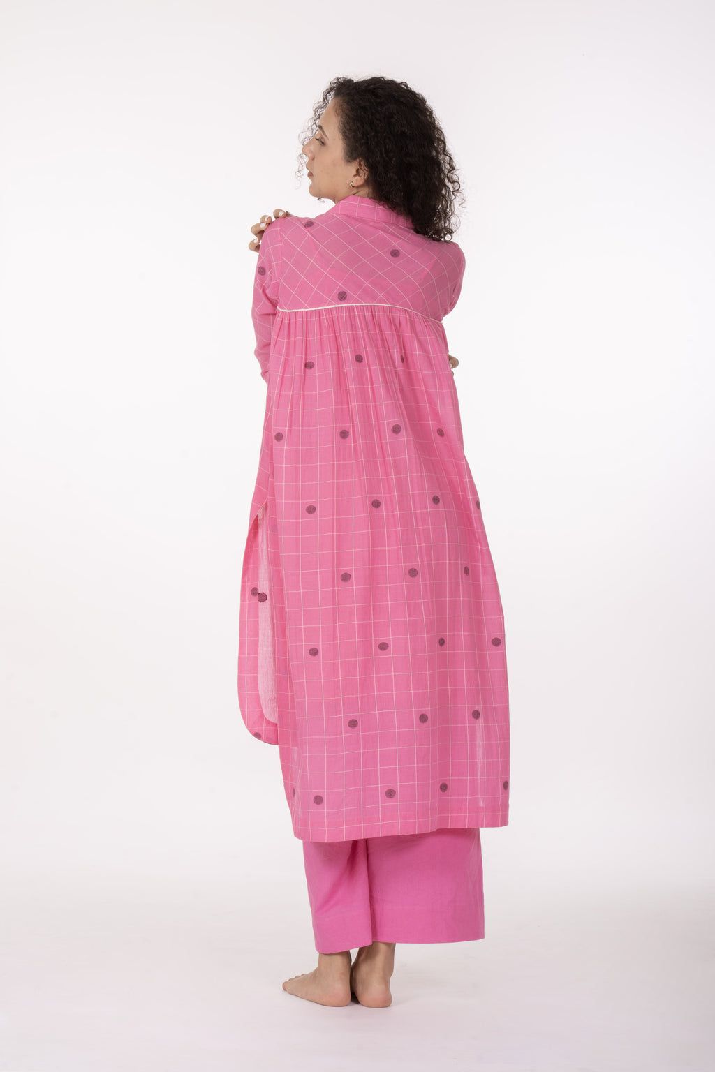 Pink Gather's Dusk Dress with Bottom