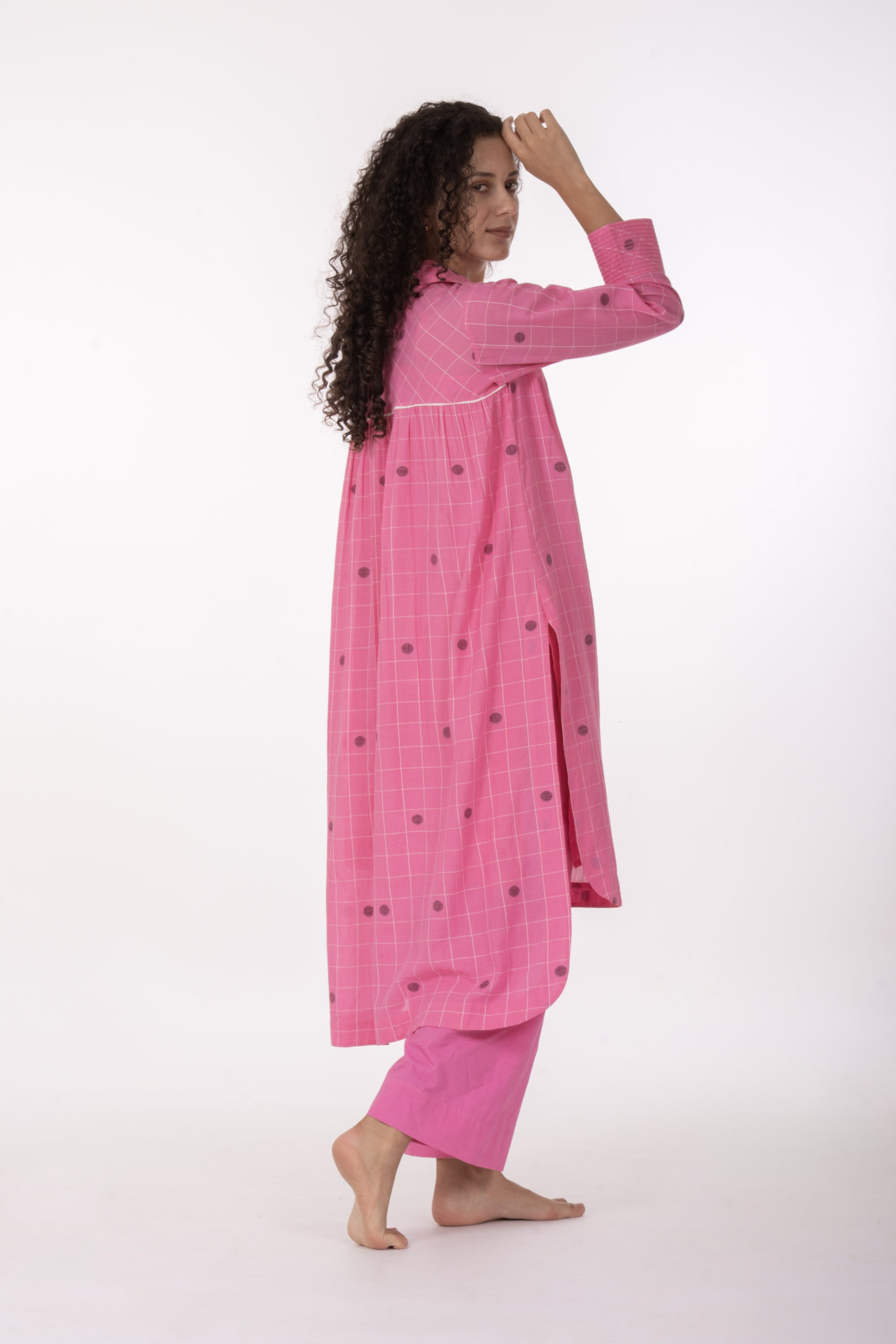 Pink Gather's Dusk Dress with Bottom