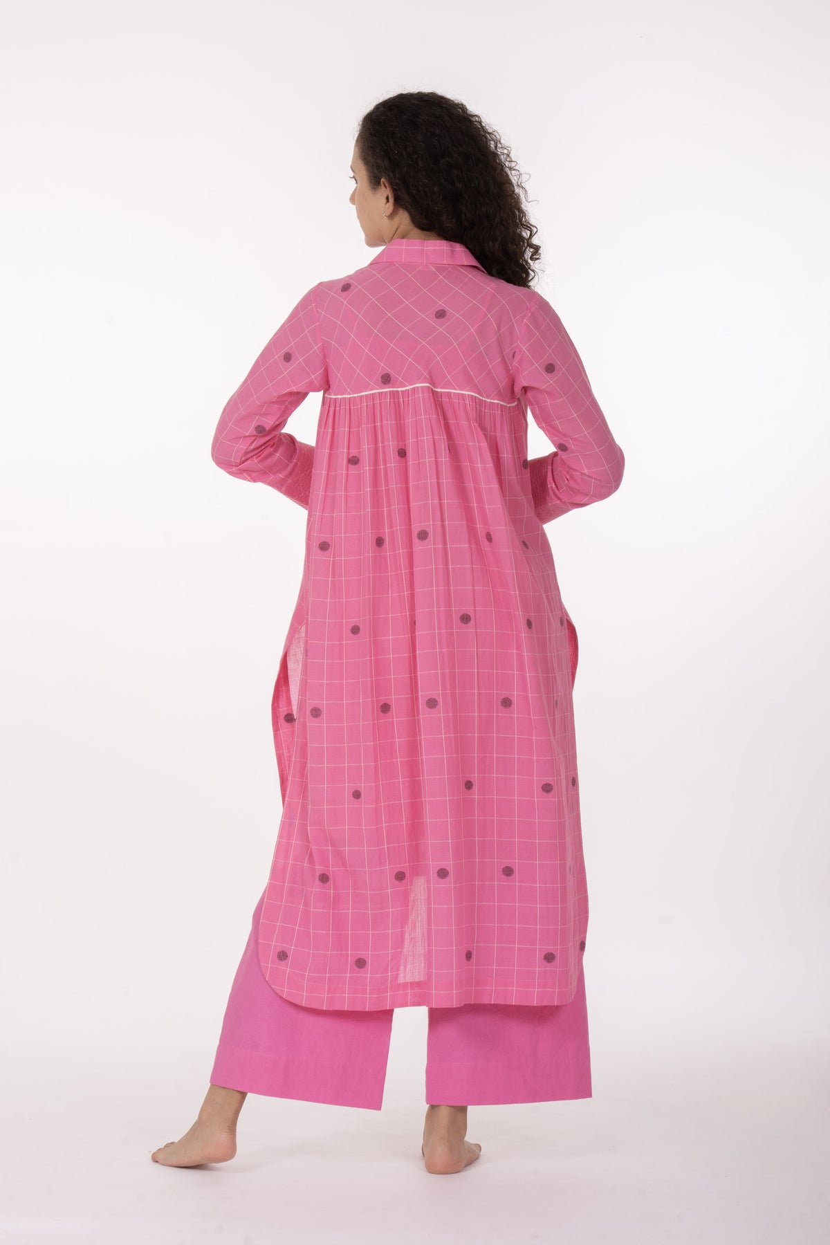Pink Gather's Dusk Dress with Bottom