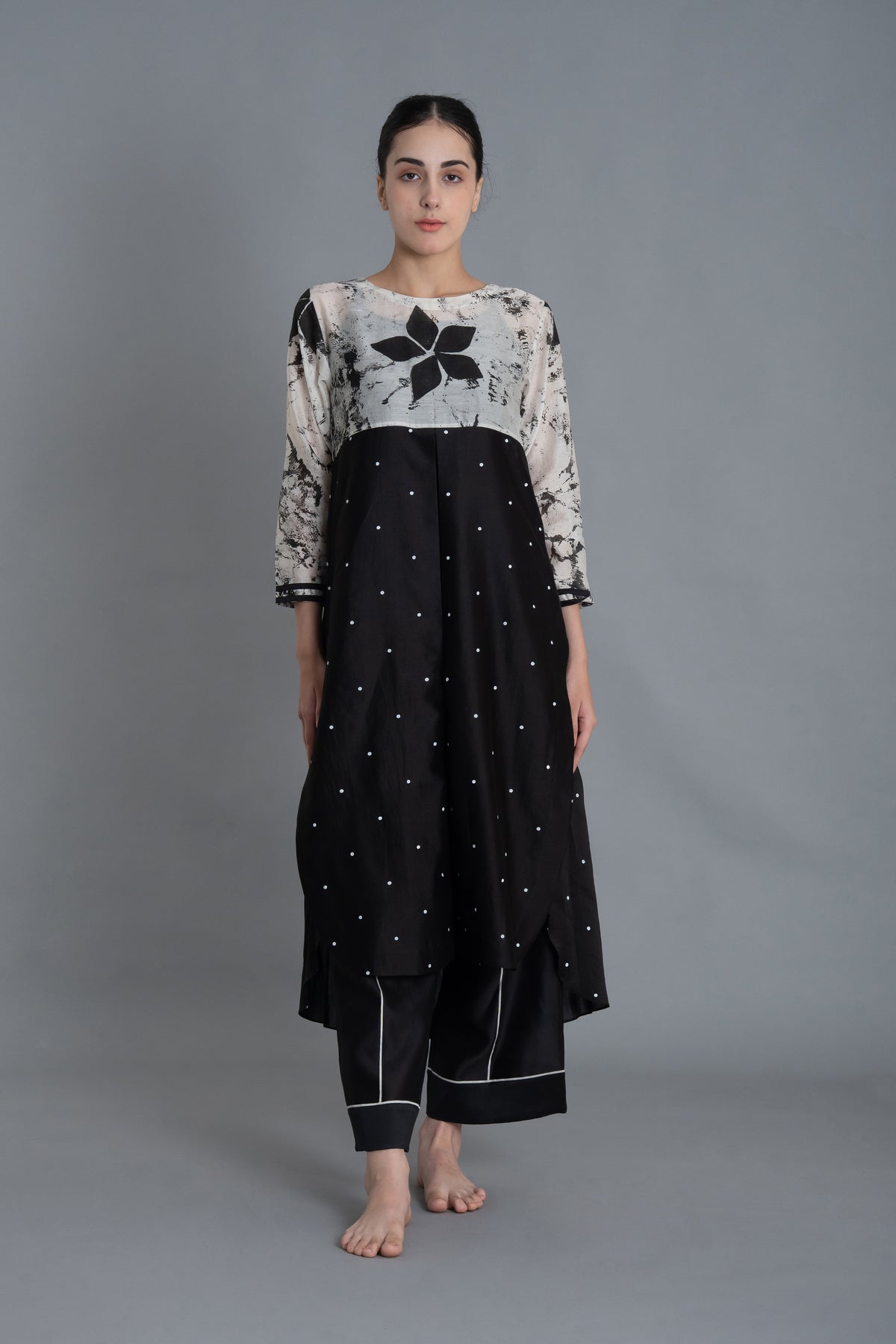 E-Mint Embroidery Dress Co-ord with Scraff