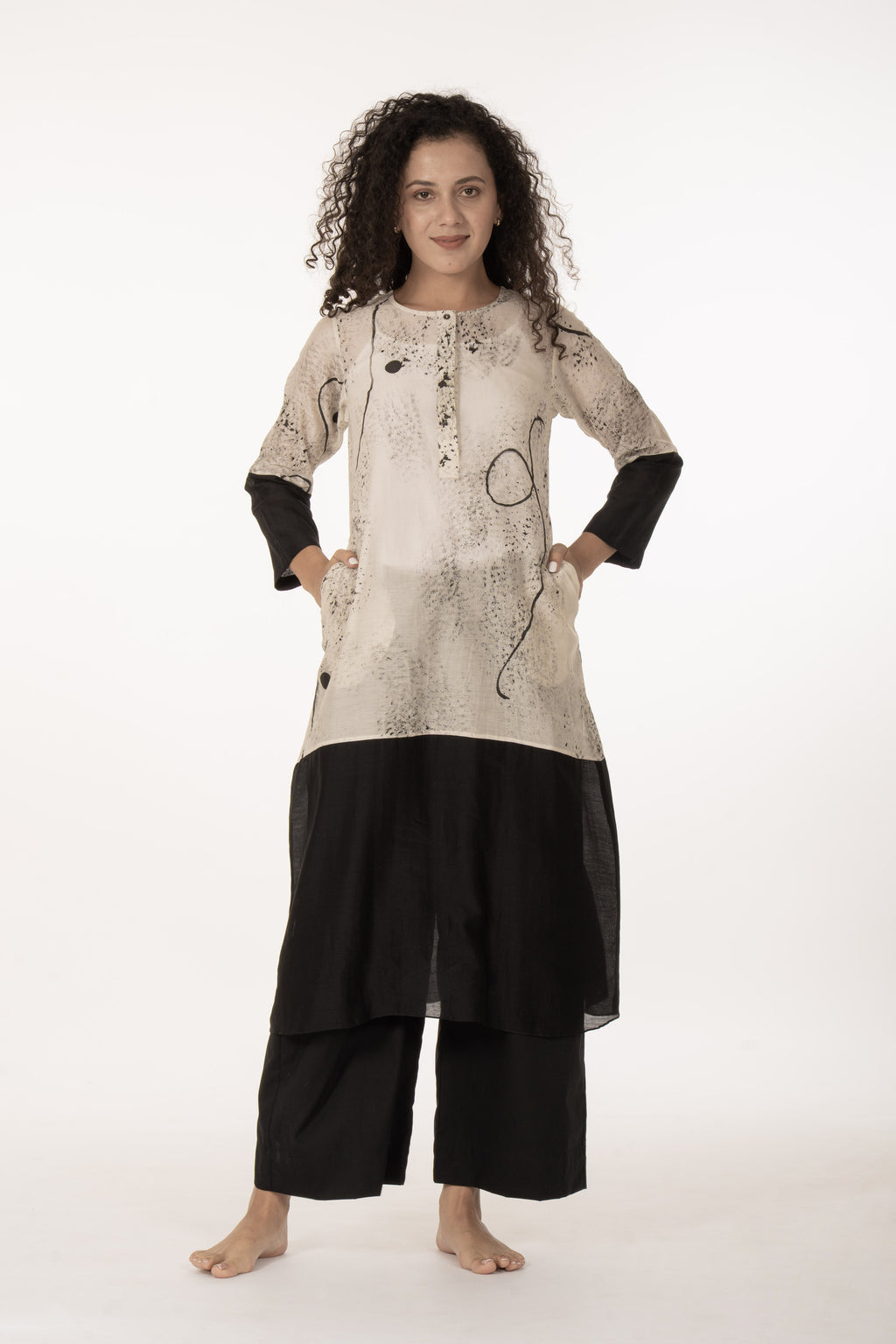 Ivory Shadow Dress with Bottom