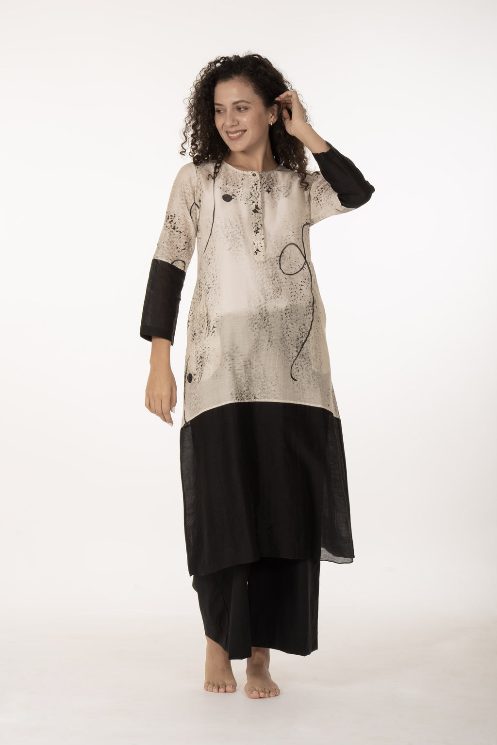 Ivory Shadow Dress with Bottom