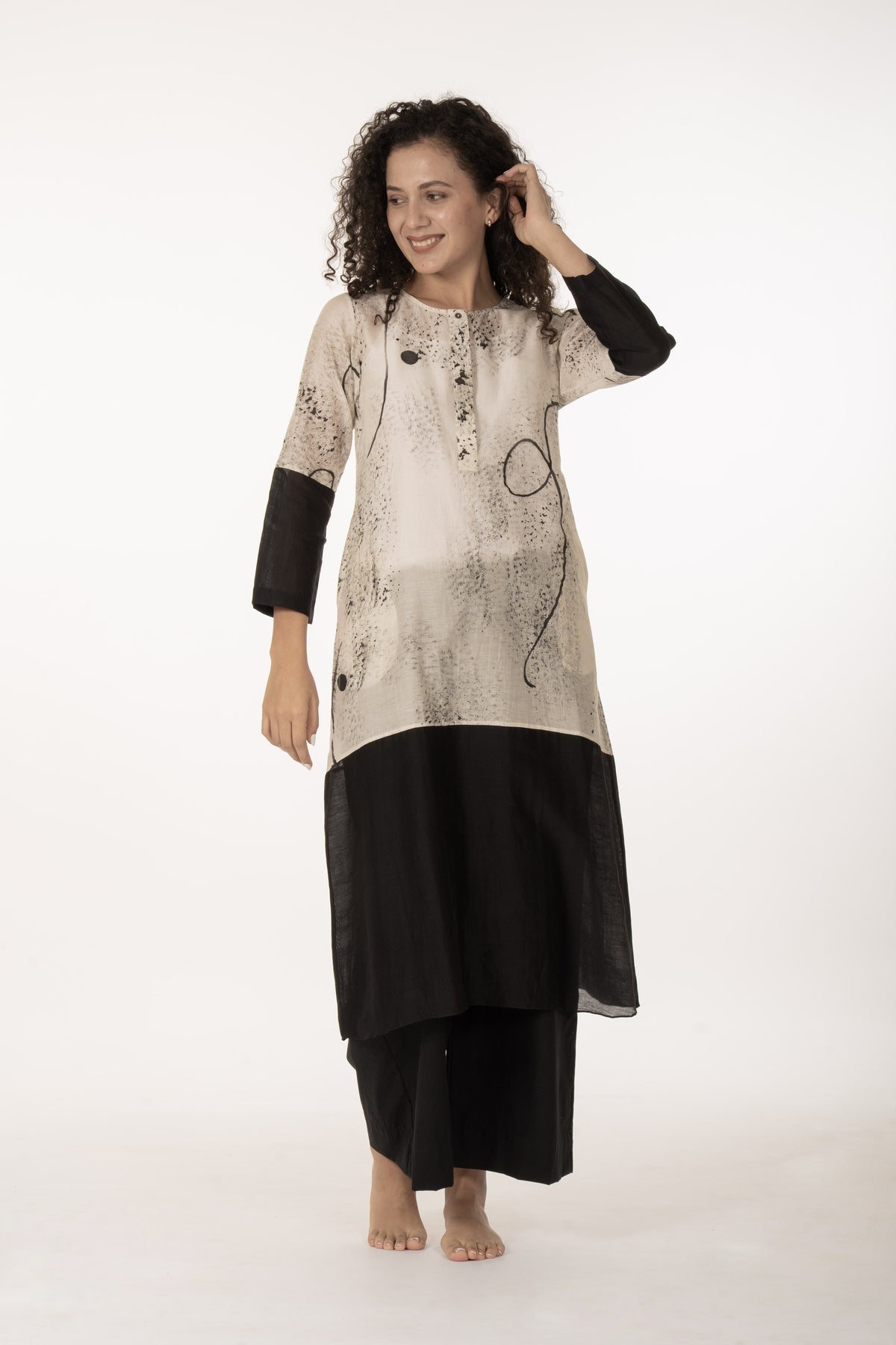 Ivory Shadow Dress with Bottom