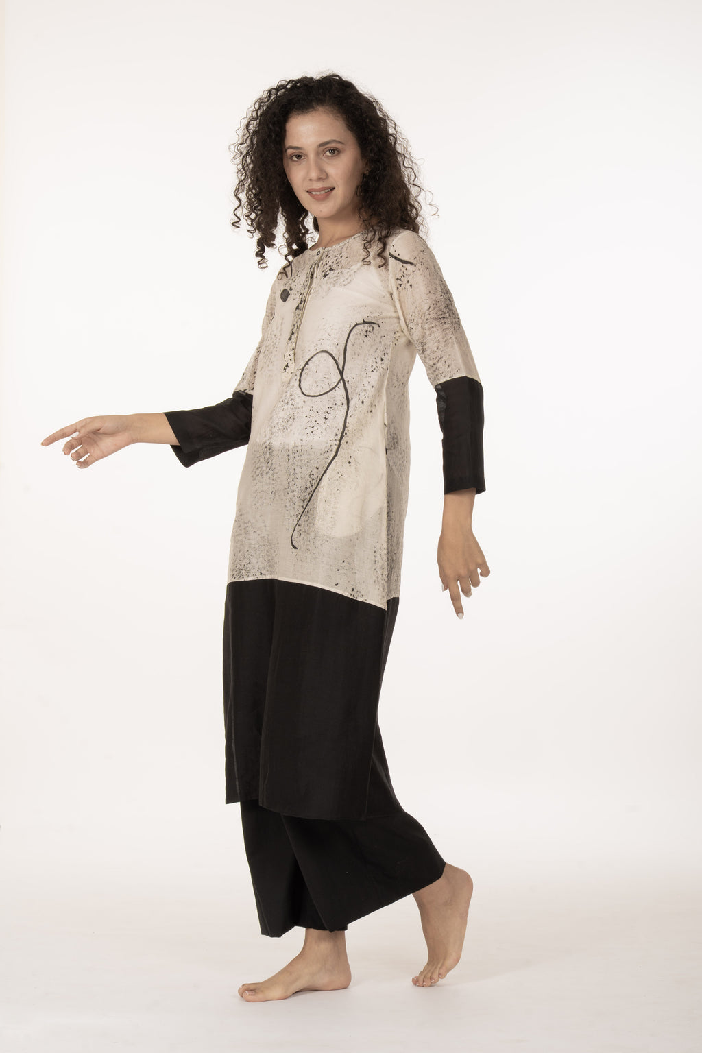Ivory Shadow Dress with Bottom