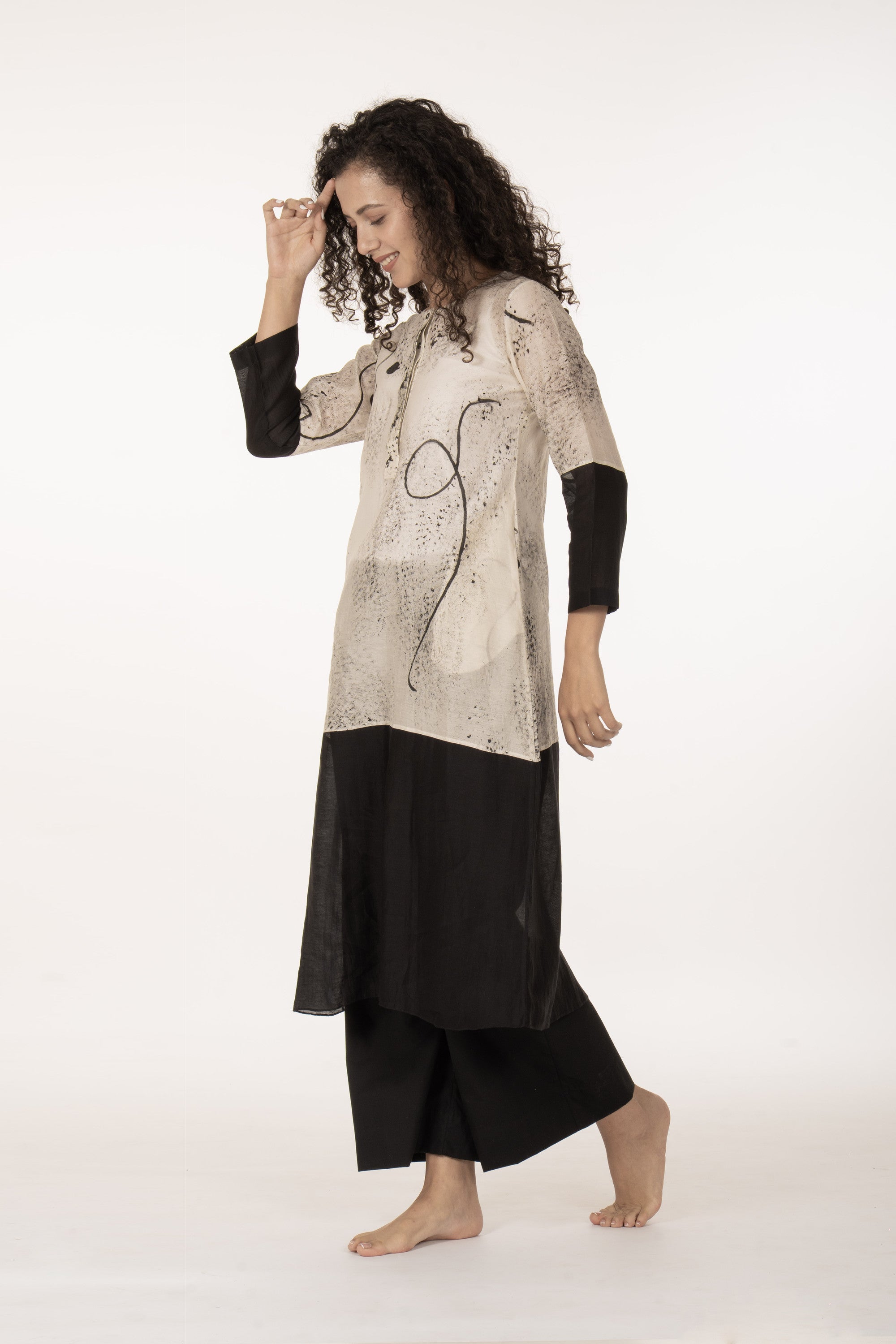 Ivory Shadow Dress with Bottom