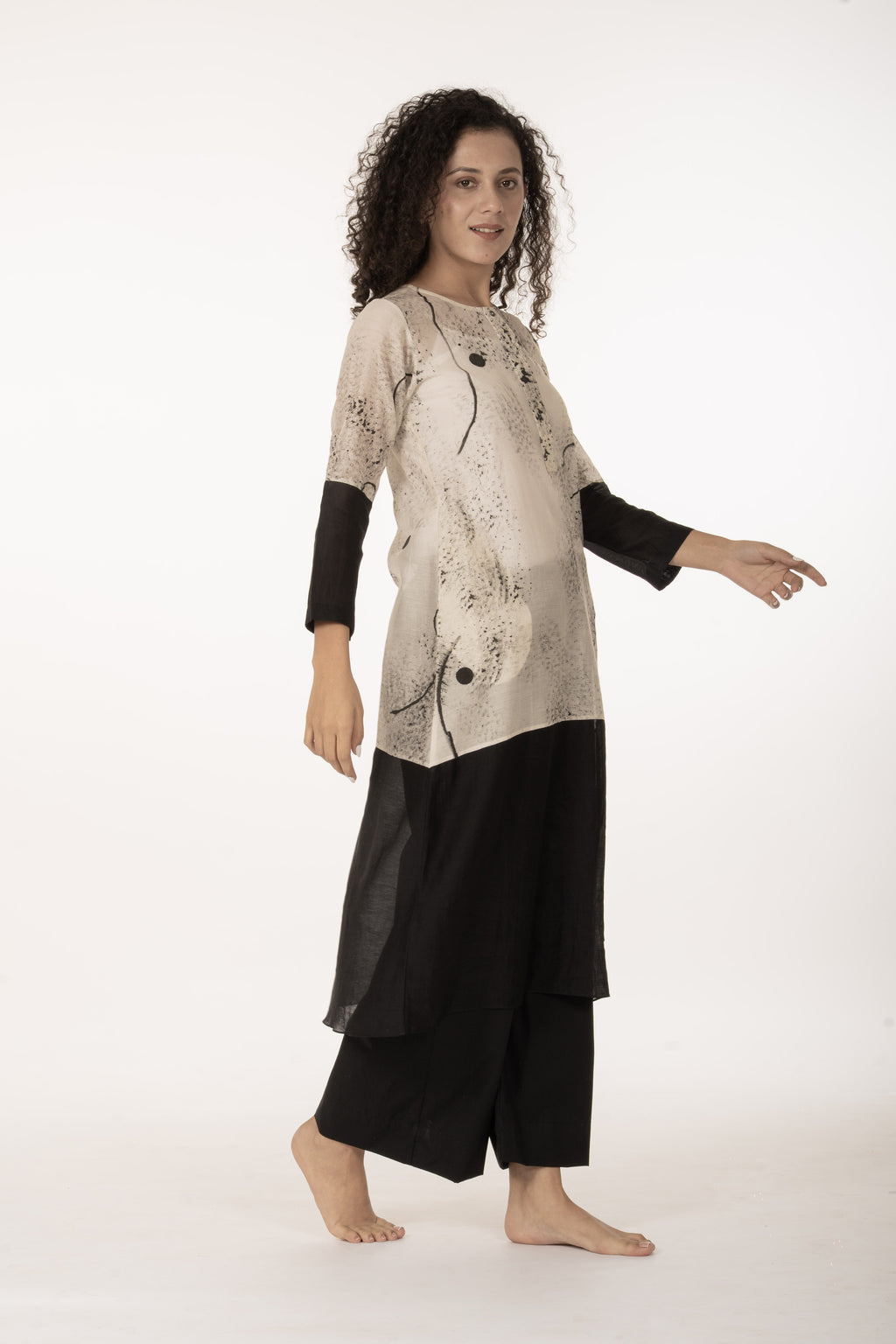 Ivory Shadow Dress with Bottom