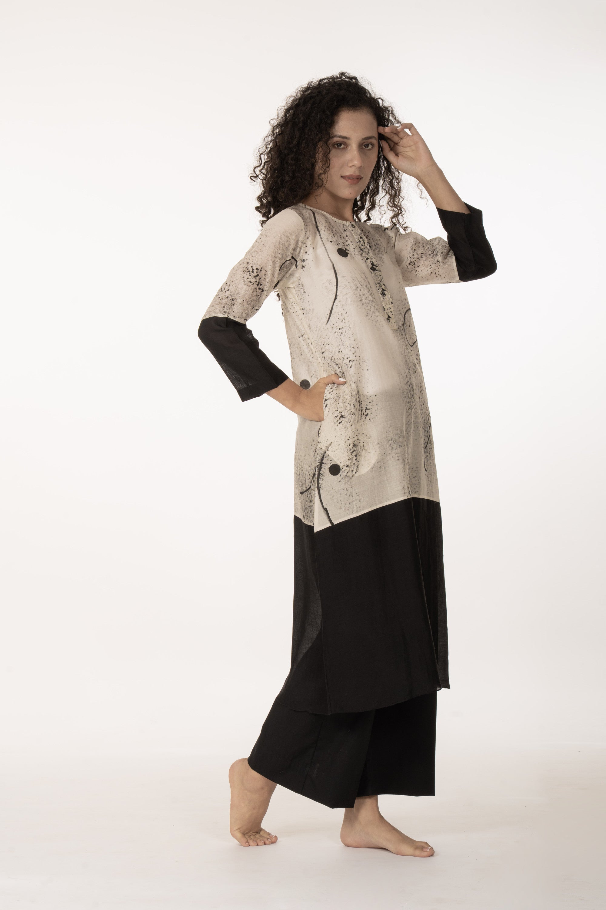 Ivory Shadow Dress with Bottom