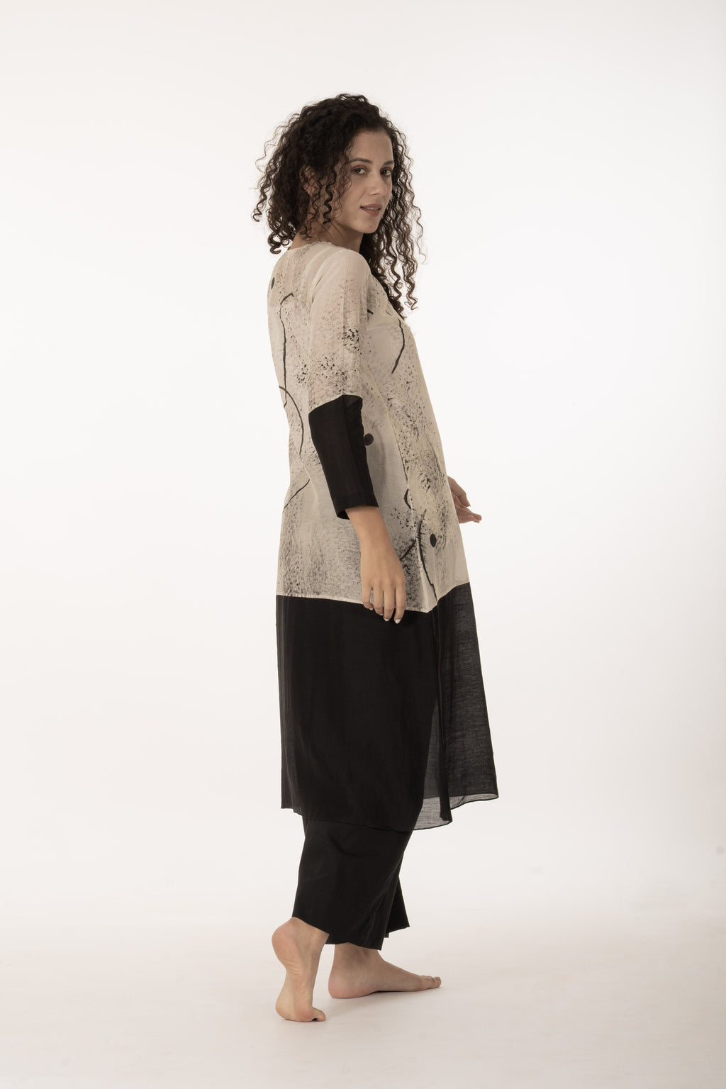 Ivory Shadow Dress with Bottom
