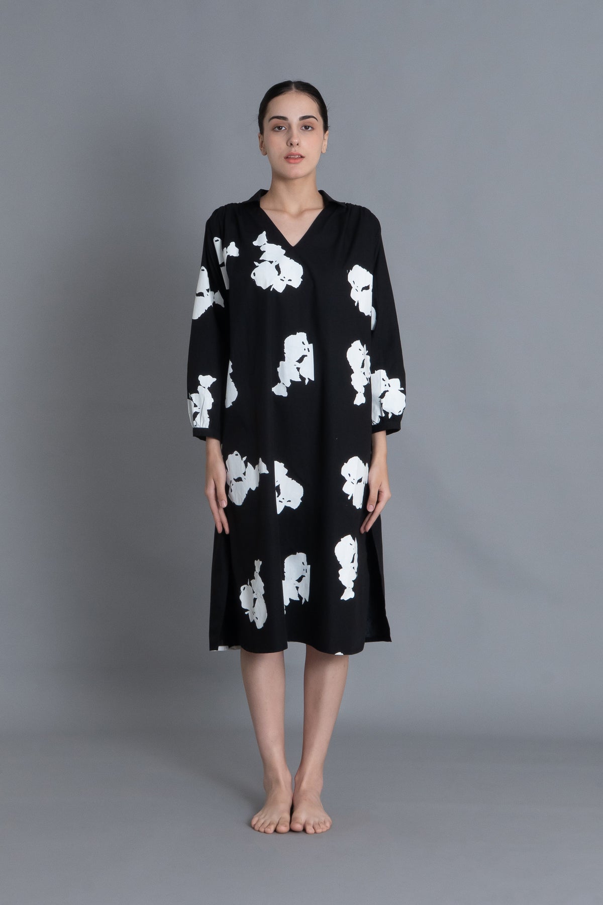 Black Floral Printed Dress