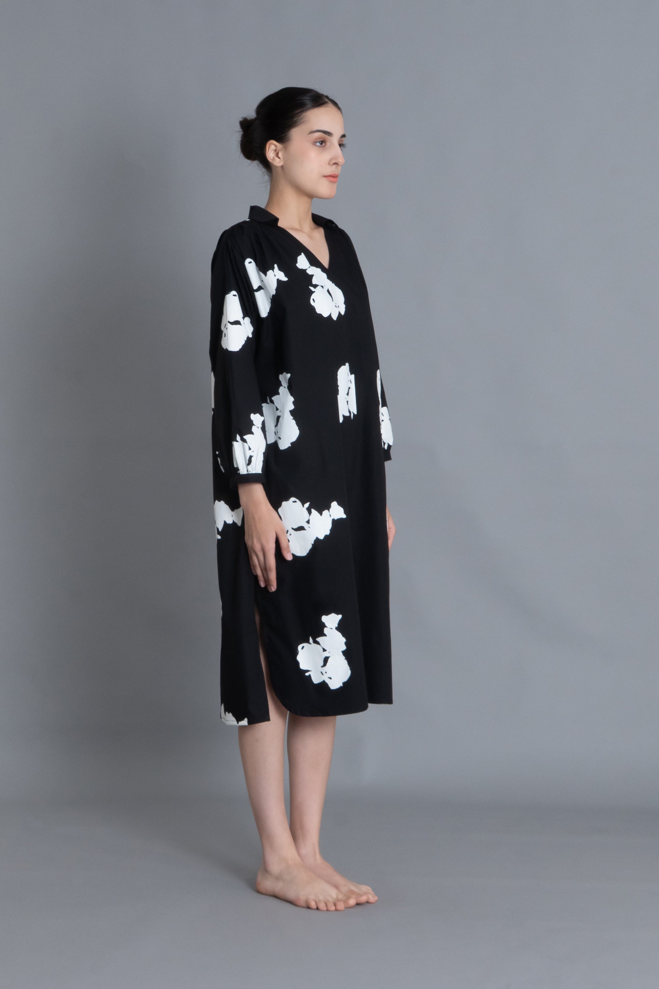 Black Floral Printed Dress