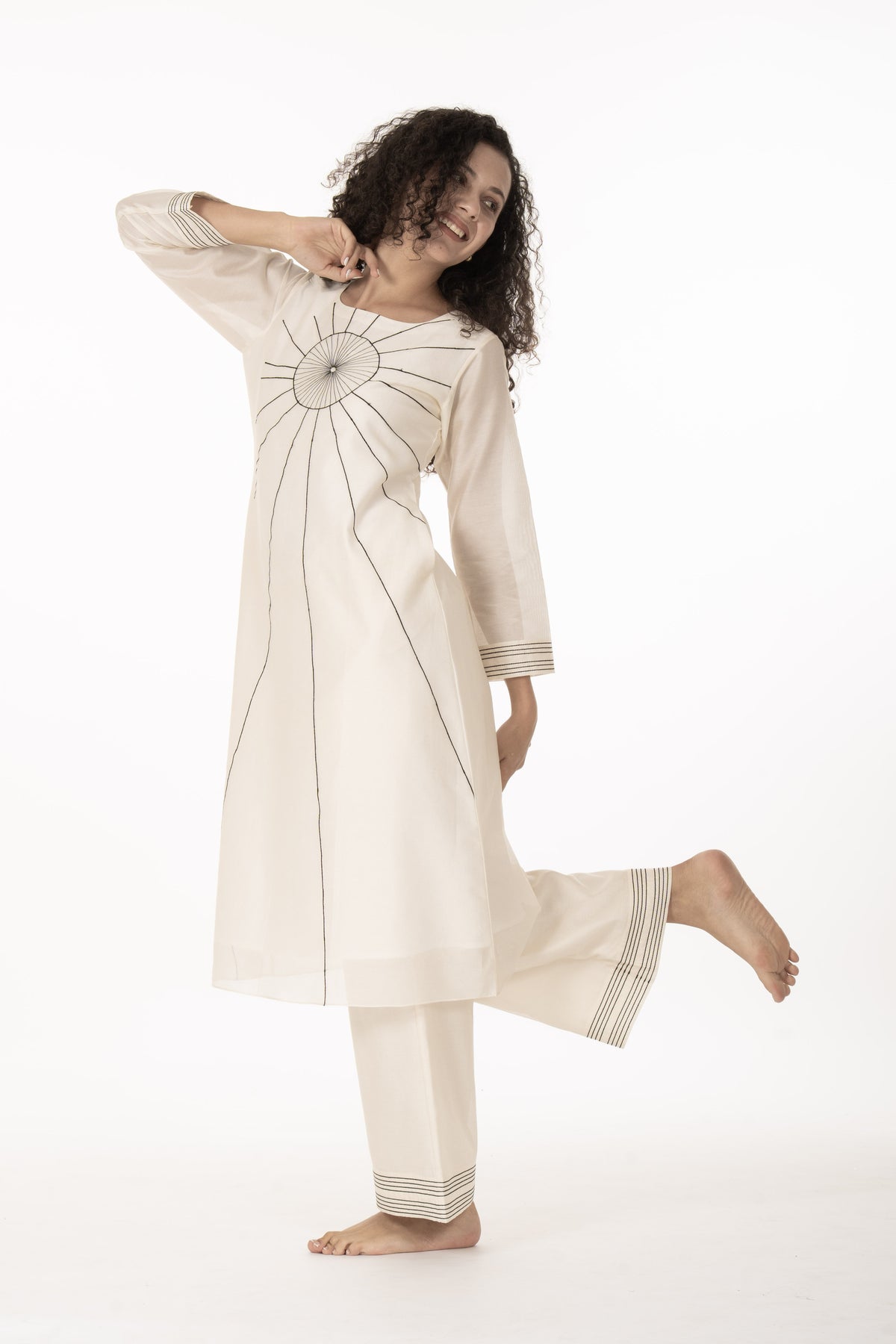 Ivory Grace Handwork Kurta with Bottom