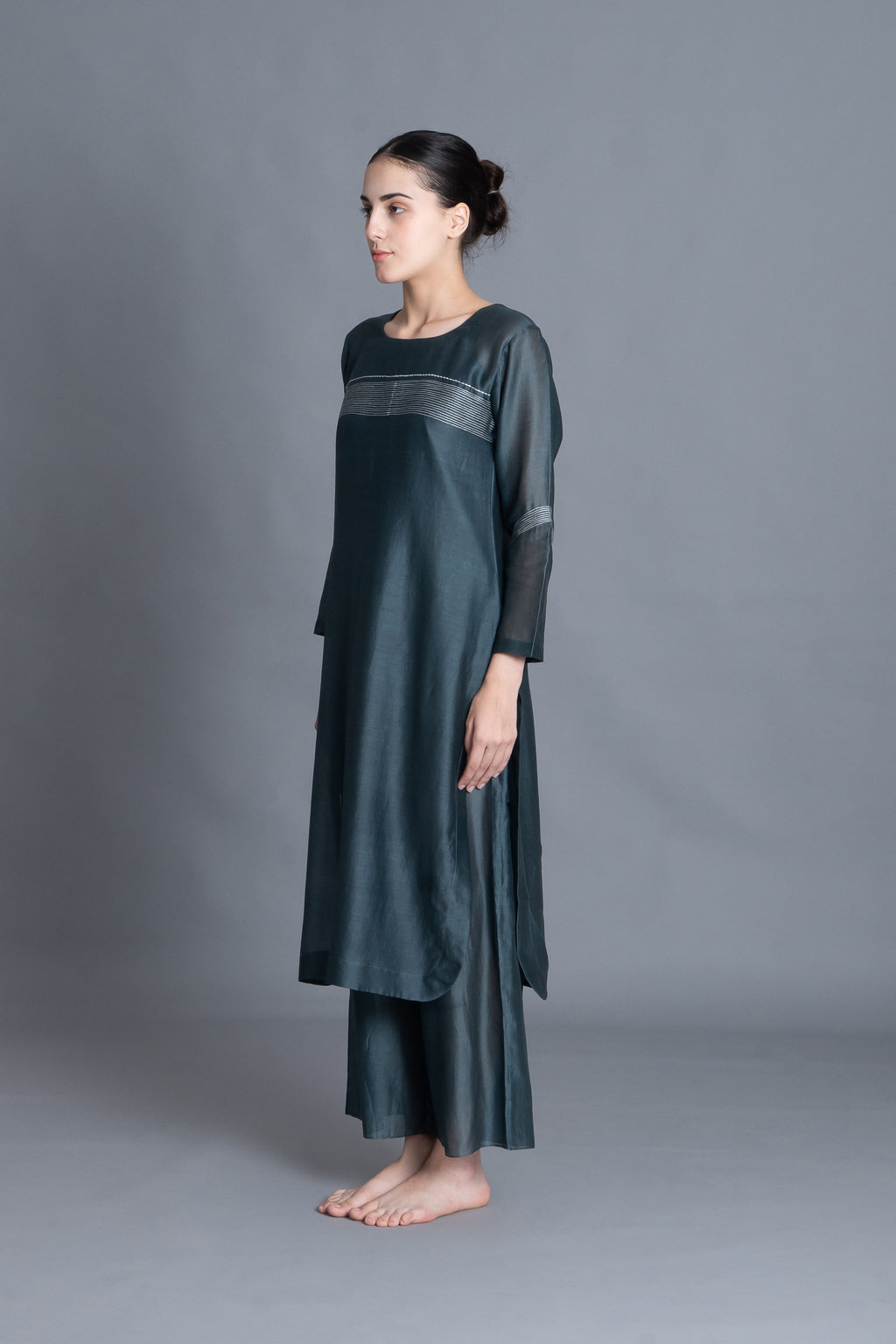 E-Mint Embroidery Dress Co-ord