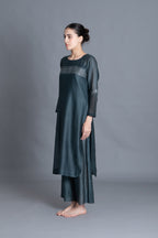 E-Mint Embroidery Dress Co-ord with Scraff