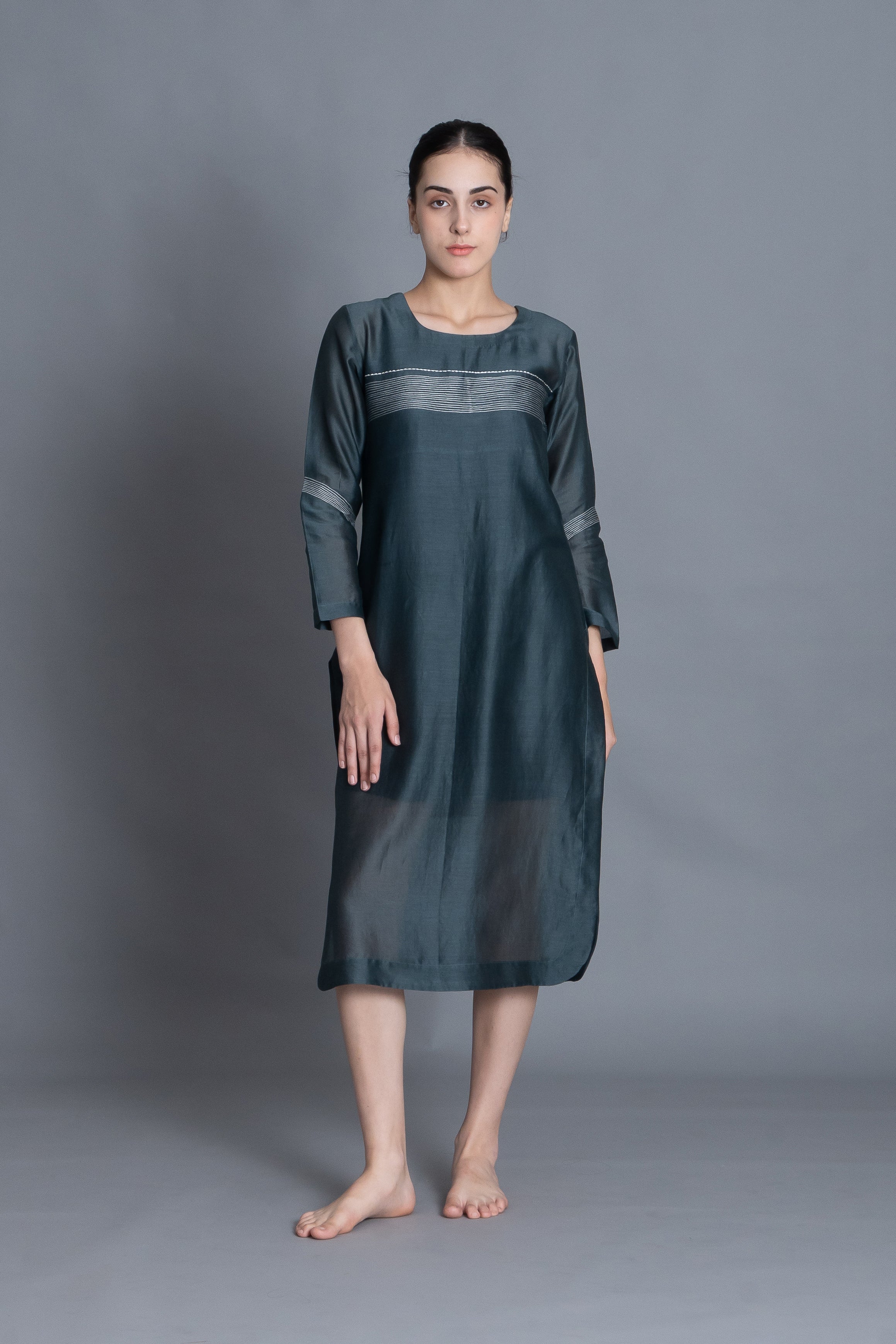 E-Mint Embroidery Dress