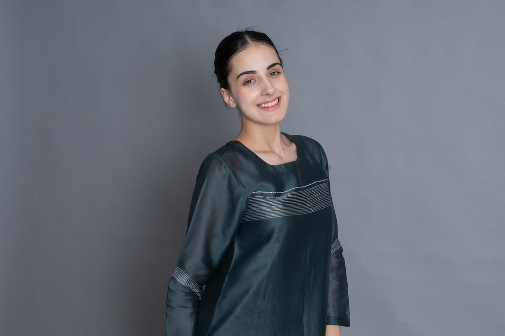 E-Mint Embroidery Dress