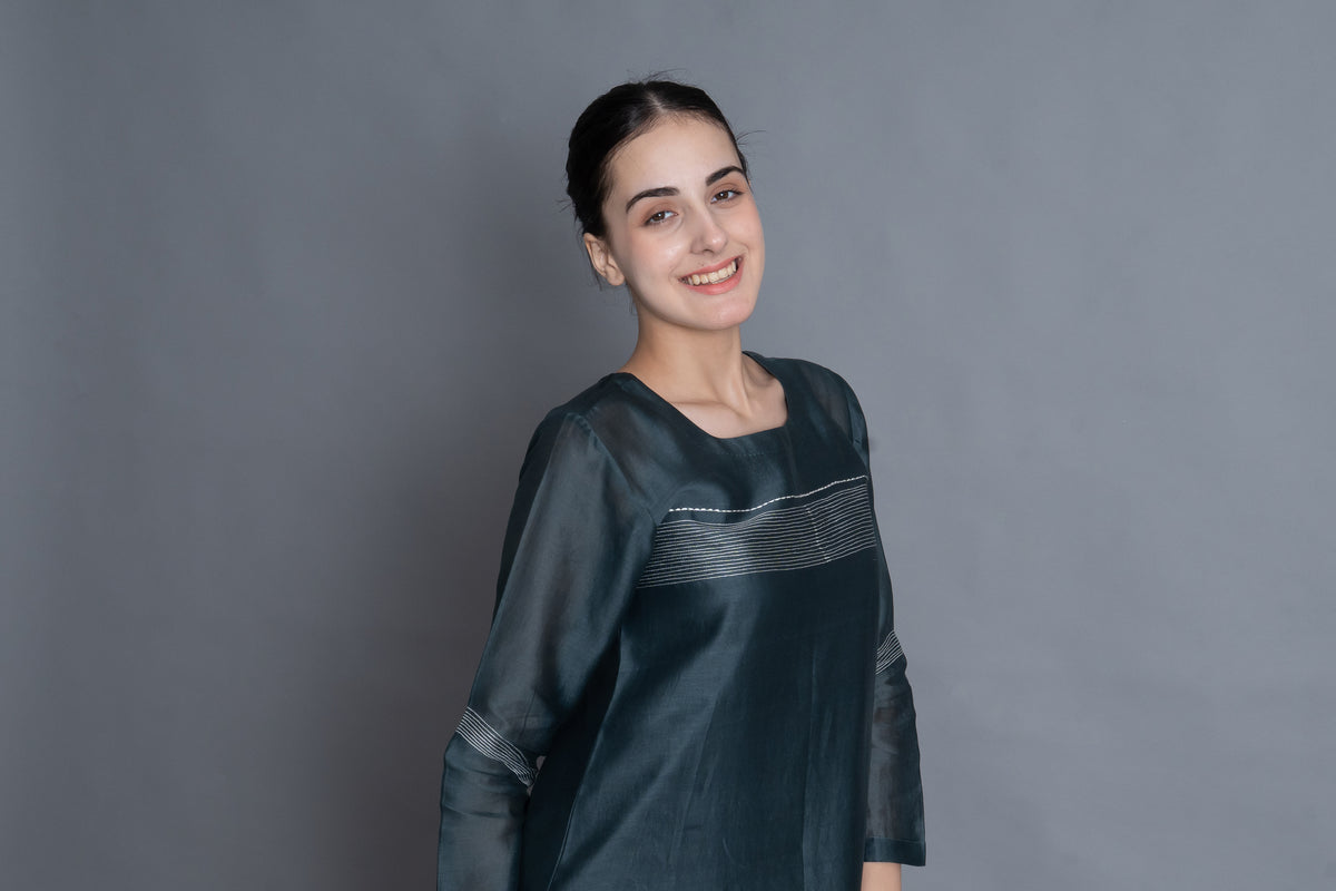 E-Mint Embroidery Dress