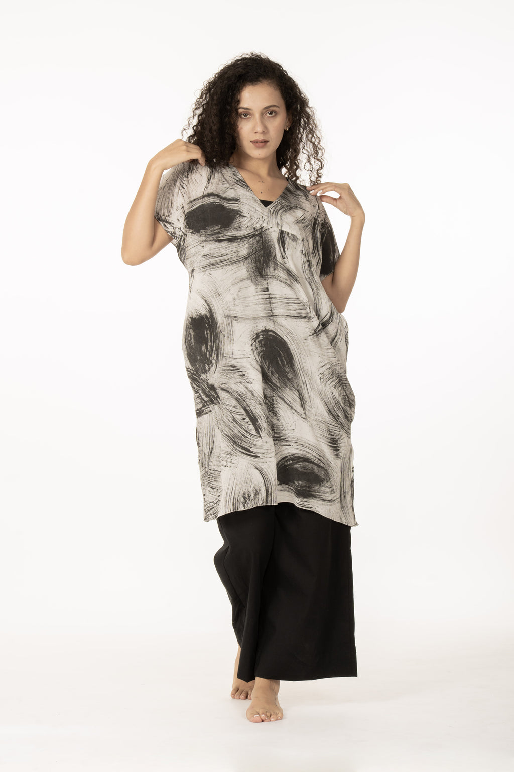 Charcoal Whisper Kaftan co-ord
