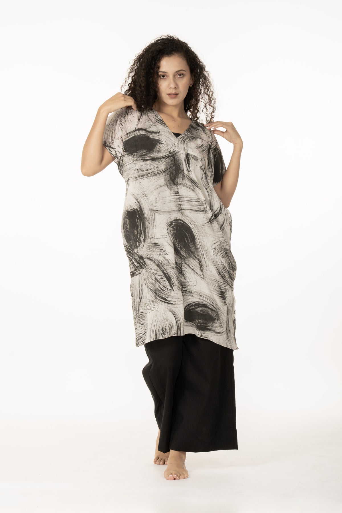 Charcoal Whisper Kaftan co-ord