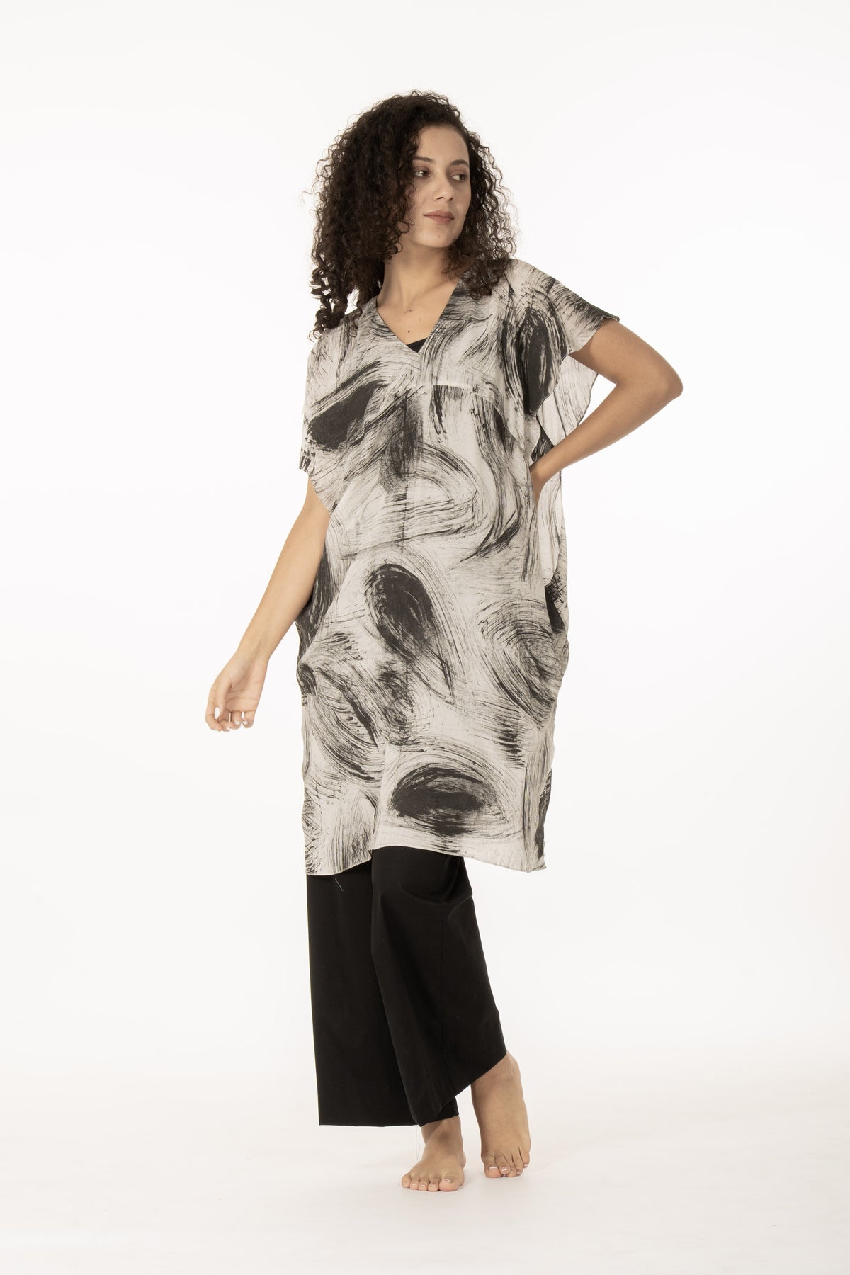 Charcoal Whisper Kaftan co-ord