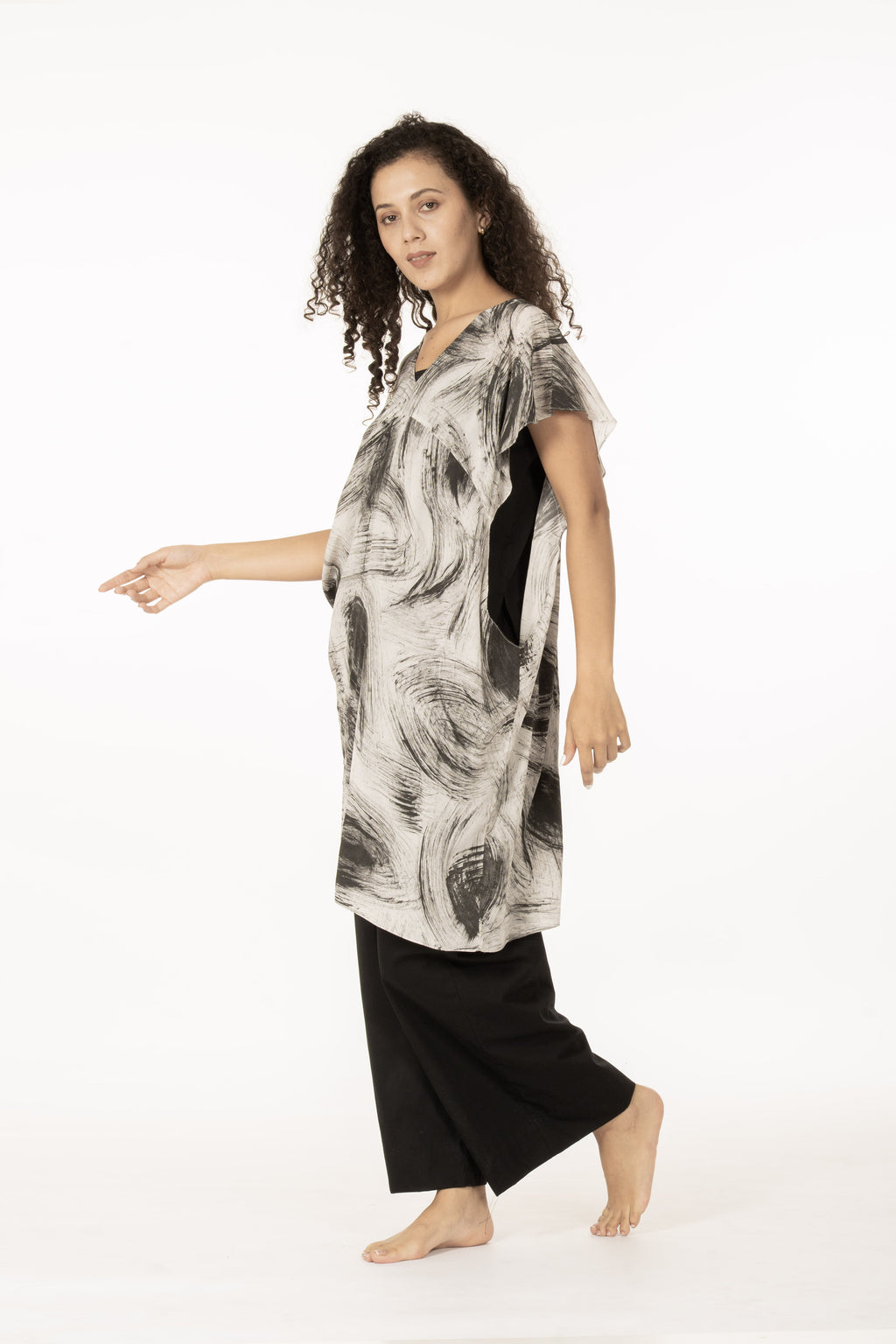 Charcoal Whisper Kaftan co-ord