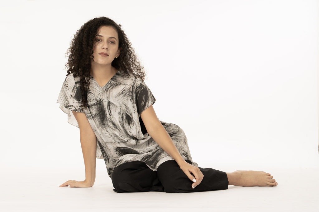 Charcoal Whisper Kaftan co-ord