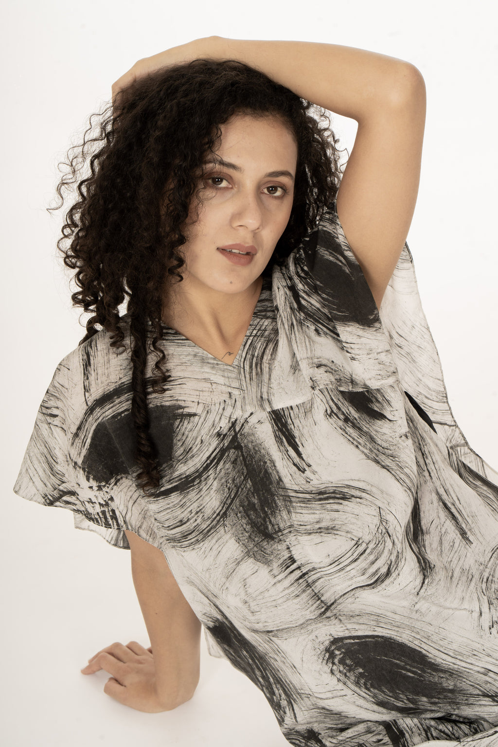 Charcoal Whisper Kaftan co-ord