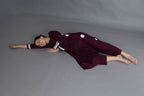Maroon Polka Pleated Back Dress Co-ord