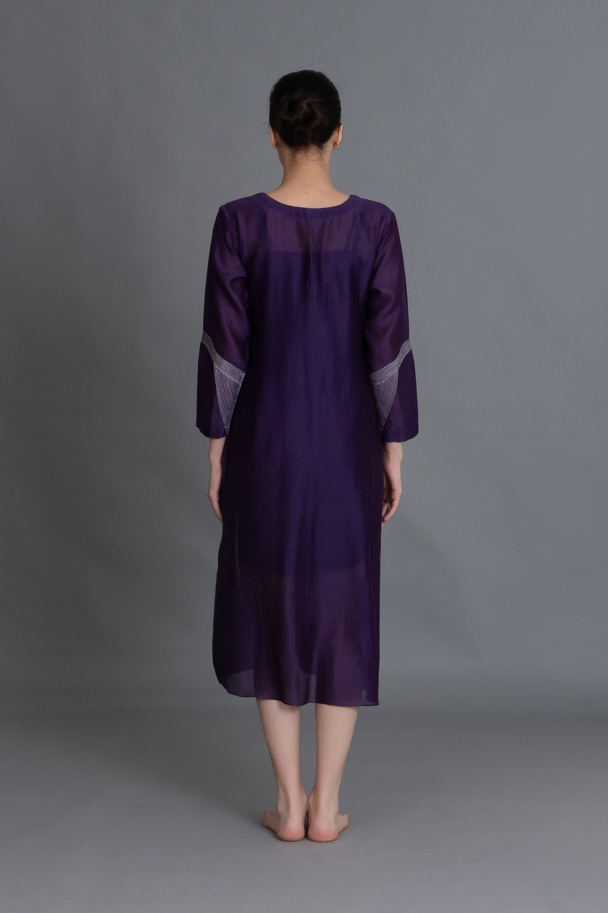 Purple Embroidered Dress