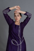 Purple Embroidered Dress