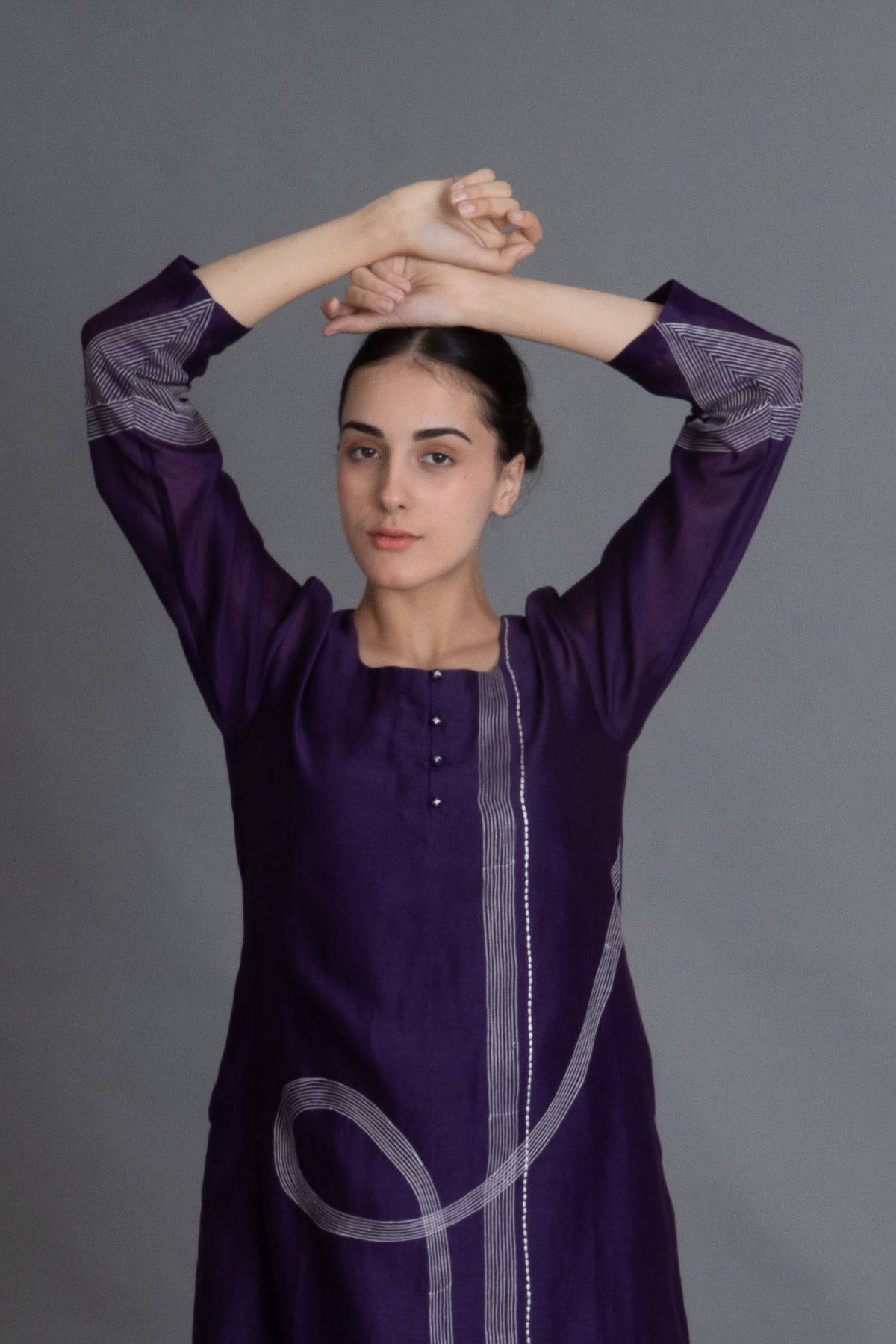 Purple Embroidered Dress
