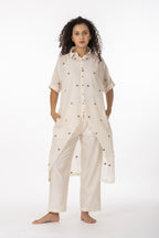Ivory Polka Cotton Shirt Set