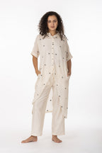 Ivory Polka Cotton Shirt Set