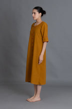 Mustered Round Neck Dress