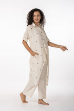 Ivory Polka Cotton Shirt Set