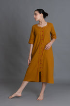 Mustered Round Neck Dress