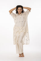 Ivory Polka Cotton Shirt Set