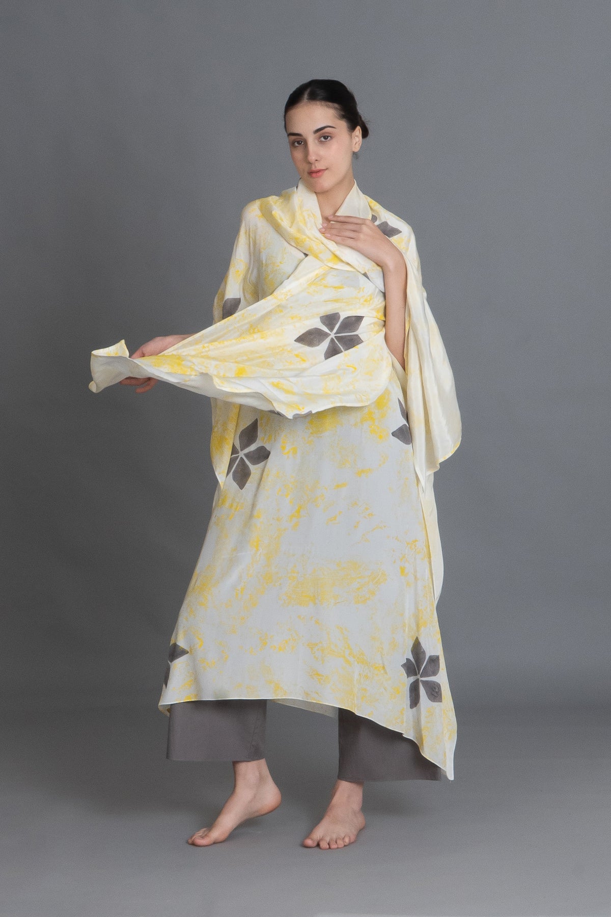 Crezia Silk Kaftan Co-ord with Scraff