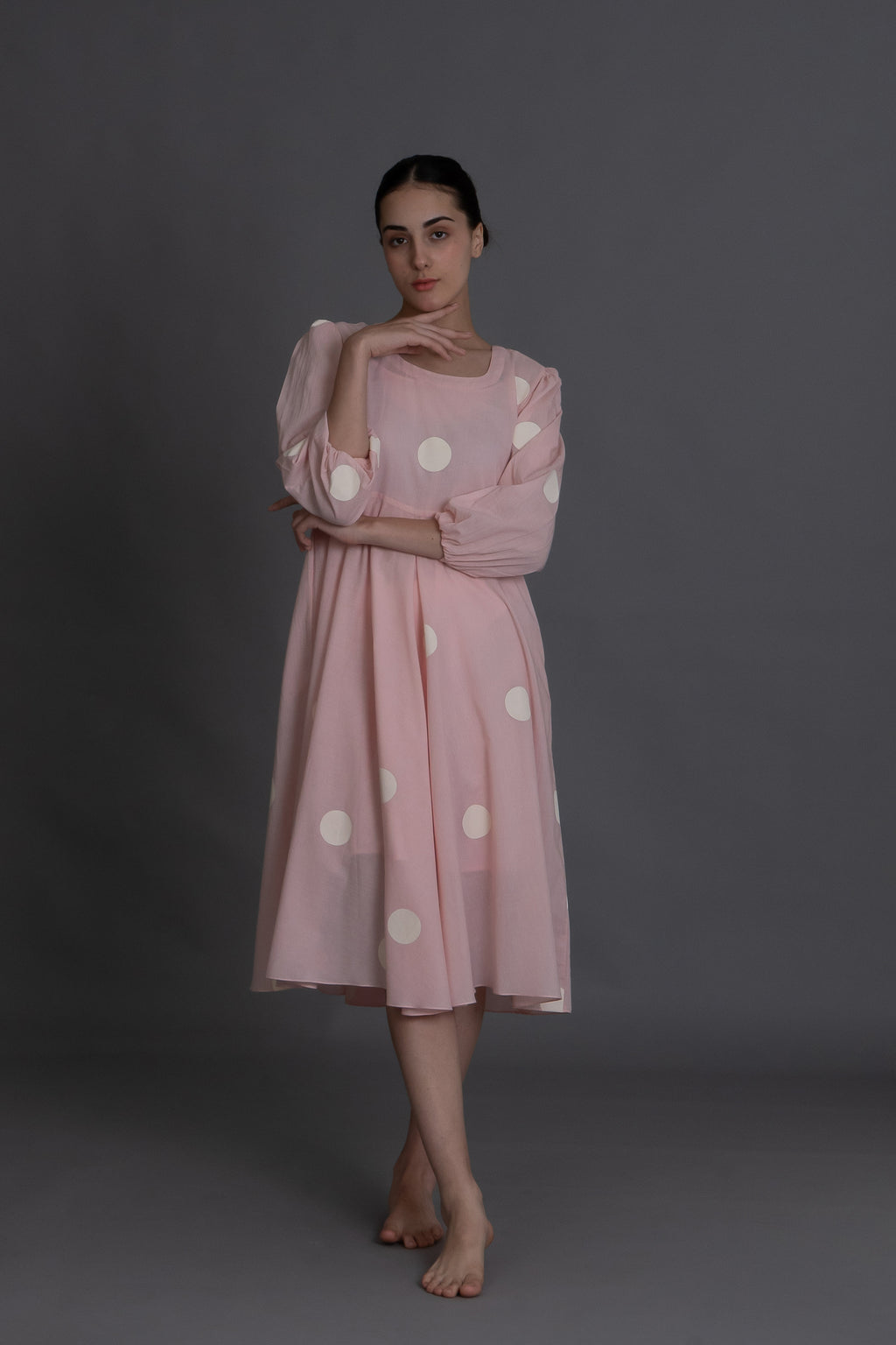 Pastel pink polka Dress