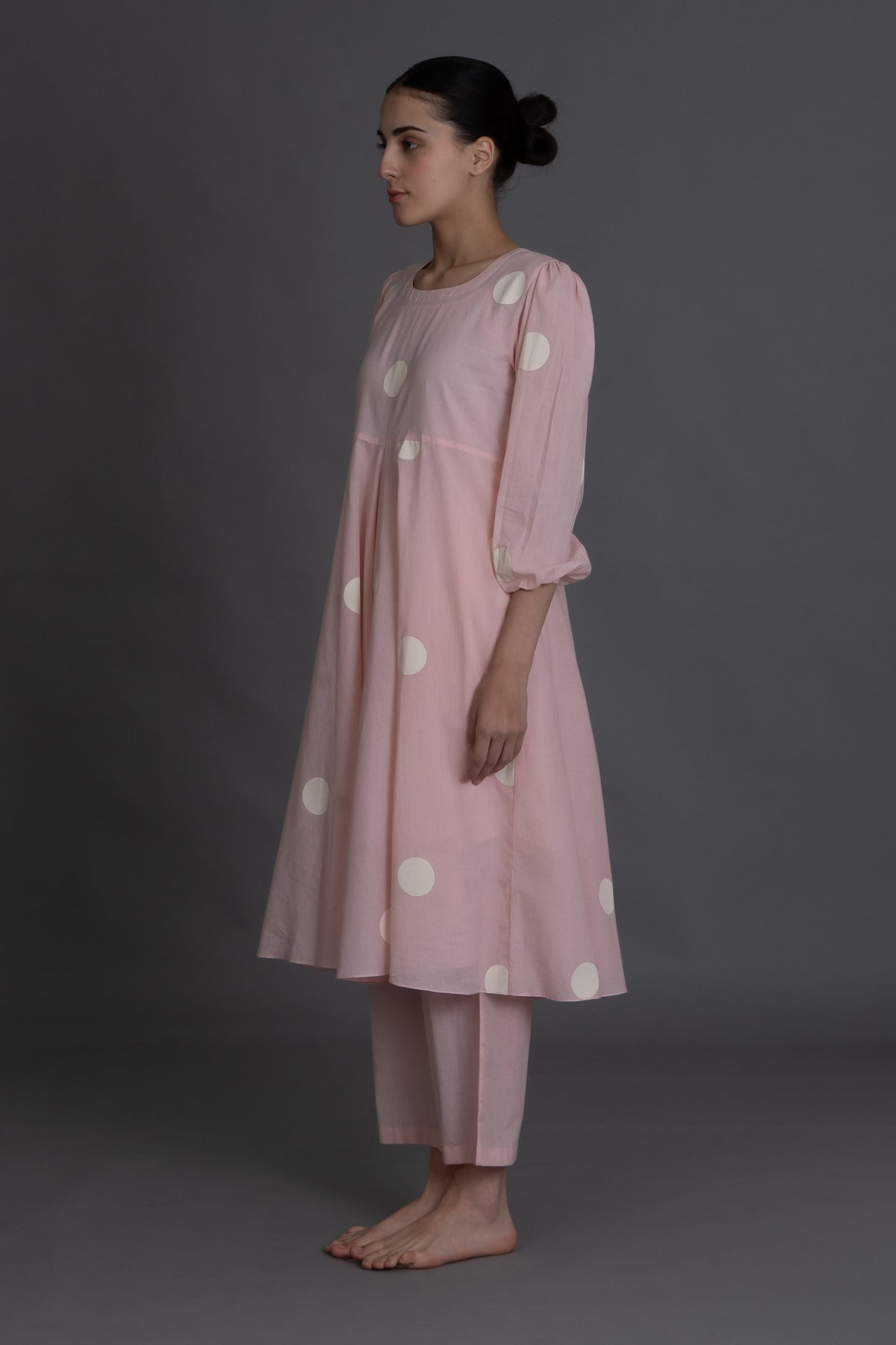 Pastel pink polka Dress Co-ord