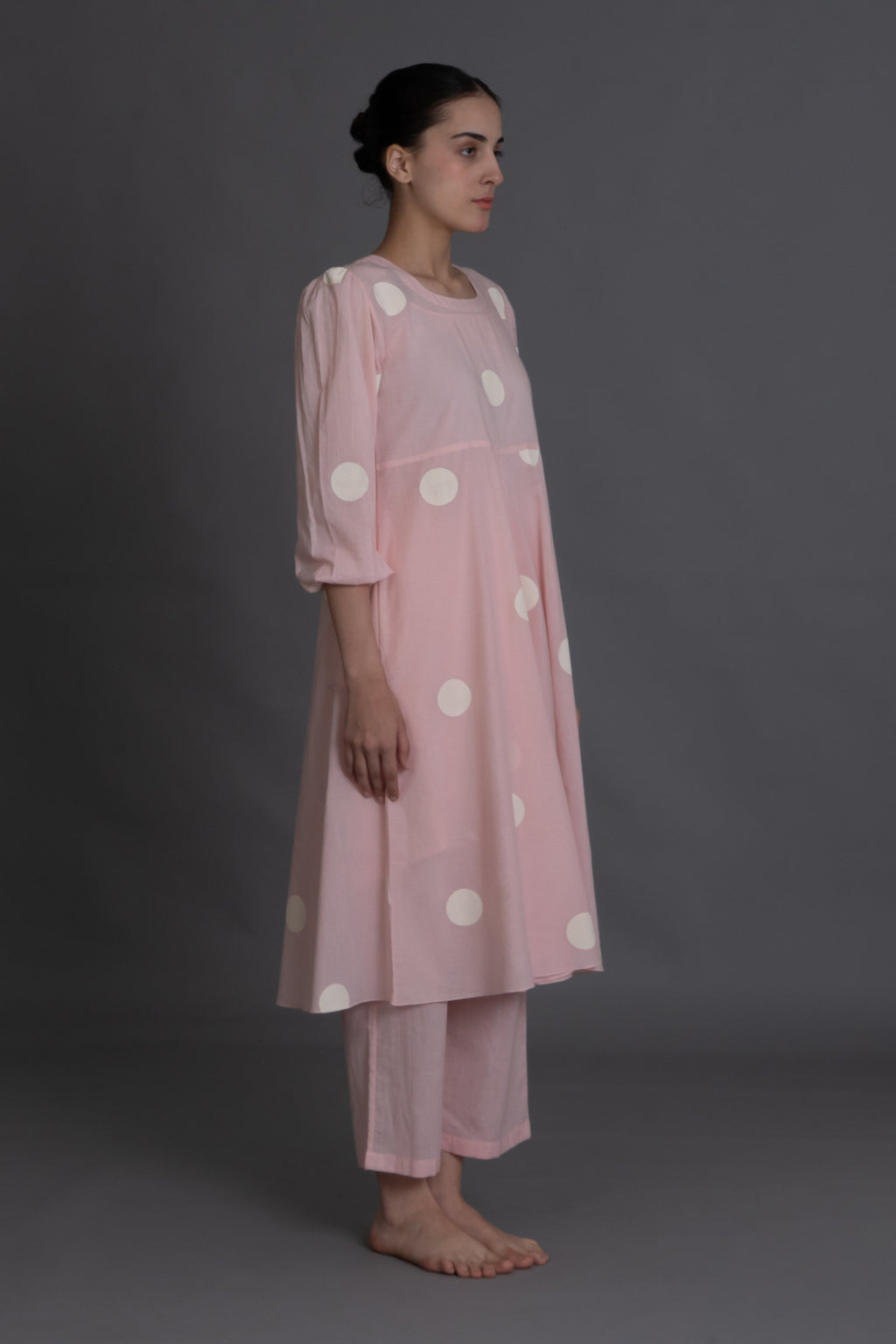Pastel pink polka Dress Co-ord