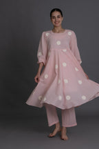 Pastel pink polka Dress Co-ord