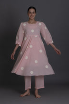 Pastel pink polka Dress Co-ord