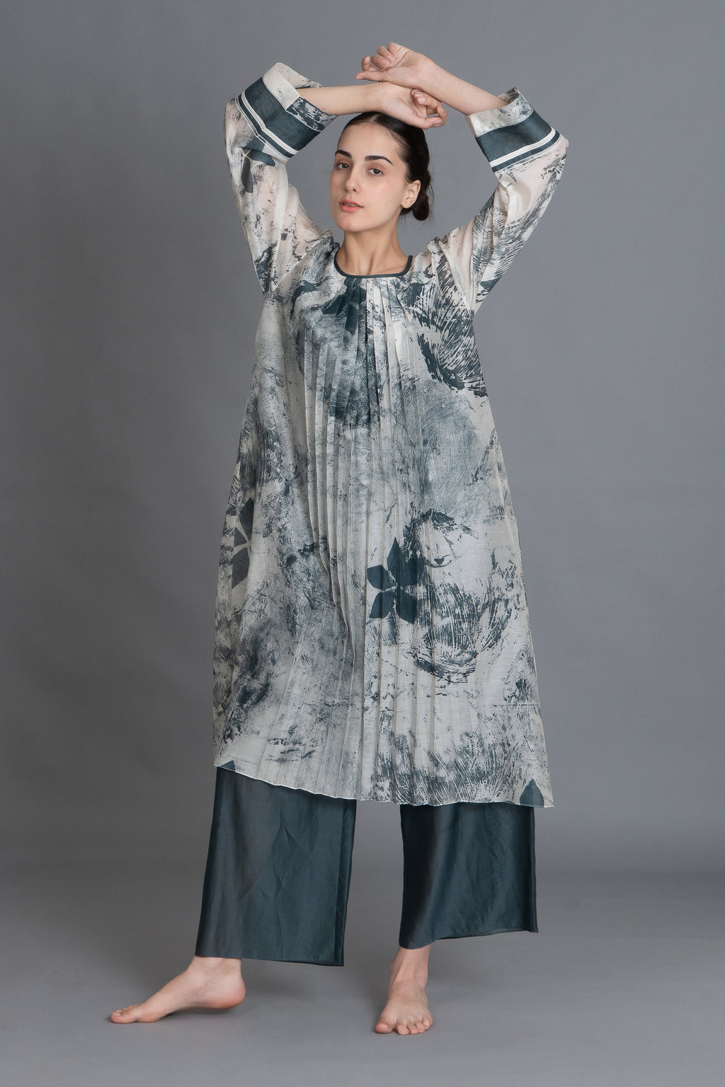 Mint Texture Print Dress Co-ord