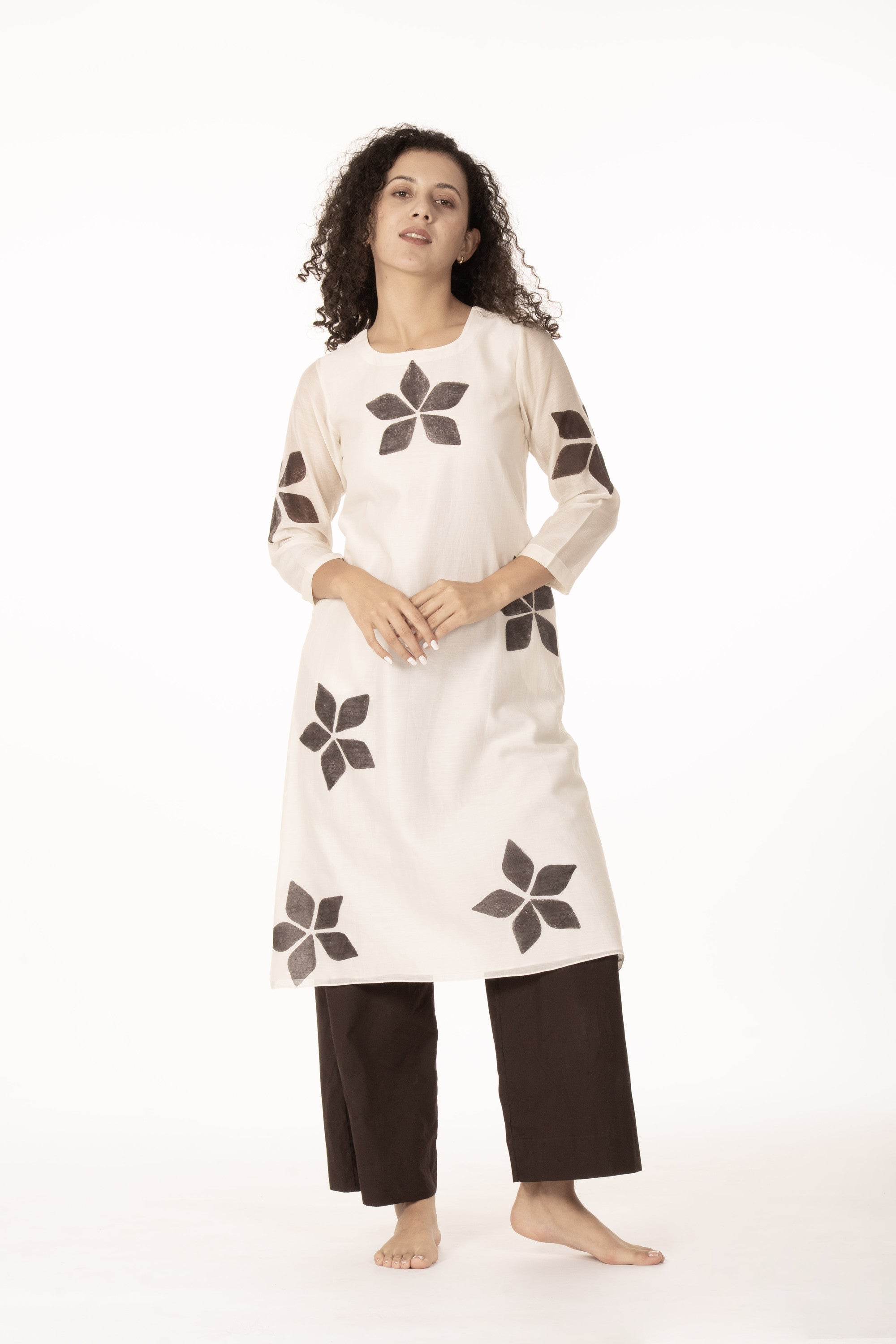 Ivory Bloom Dress with Bottom
