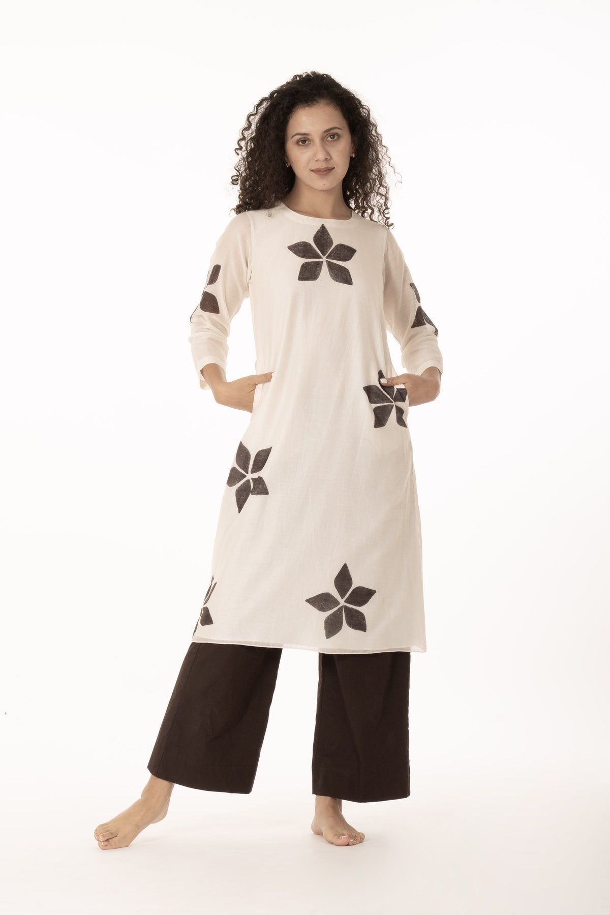 Ivory Bloom Dress with Bottom