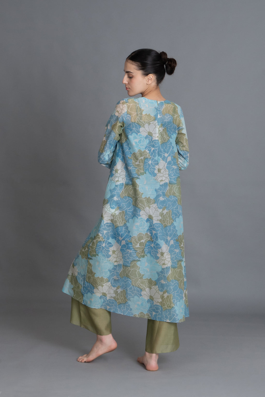 Ocean Blue Floral Print Dress Co-ord